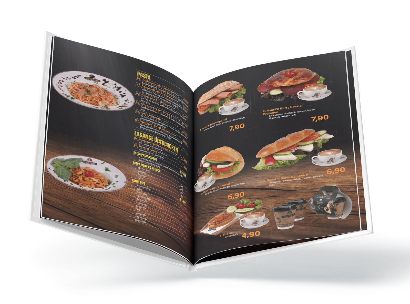 Hardcover-Menükarten mit Digitaldruck (Handmade) – Bild 2